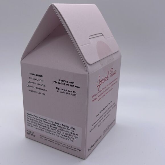 NWT Big Heart Tea Co. Spiced Rose Black Tea (10) Tea Satchets - Picture 4 of 4